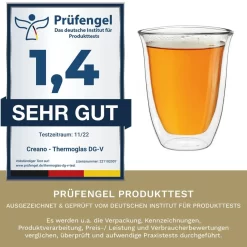 Creano Doppelwandige Gläser 250ml „DG-V“, 6er Set, Thermoglas Doppelwandig Aus Borosilikatglas, Kaffeegläser, Teegläser, Latte Gläser, Doppelwandgläser -Küchendiscounter c99c58c266aa0e9bf88623b0452c0c29