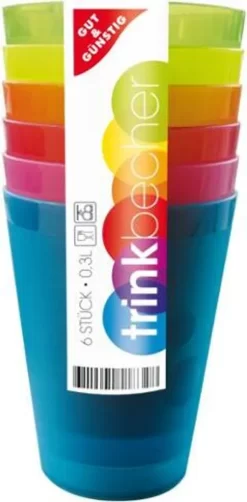 Gut & Trinkbecher Kunststoff 6er