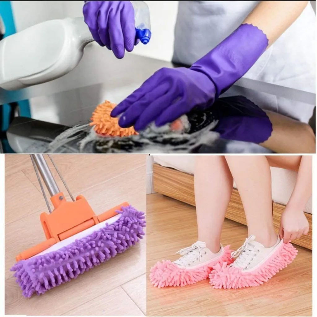 Mop Schuhe Set, 5 Paare Mop Slippers Weiche Waschbare Wiederverwendbare Mikrofaser Fuß Socken Boden Reinigungs Werkzeug Schuh Abdeckung 2 Mop Schuhe Set, 5 Paare Mop Slippers Weiche Waschbare Wiederverwendbare Mikrofaser Fuß Socken Boden Reinigungs Werkzeug Schuh Abdeckung – Bild 2