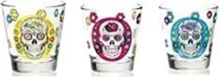 Mexikanischer Schädel - Glas - 23cl - 3 Farben - (12er Set)