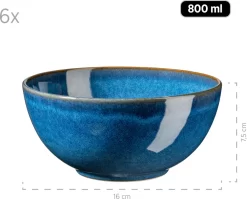 Mäser 931945 Frühstücksset Ossia Für 6 Personen, Steinzeug, Blau (1 Set, 18-teilig) -Küchendiscounter d4baad1dc8872e53c05838e5fd339e57
