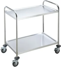 BPT Servierwagen Edelstahl Küchenwagen Auf Rollen Mit Runder Griff,rollwagen Für Restaurants Mit 4-Bremsräder