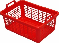 Lockweiler 103-905042 Wäschekorb, Eckig, Kunststoff, 50 X 35 X 20 Cm, 26 Liter, Rot