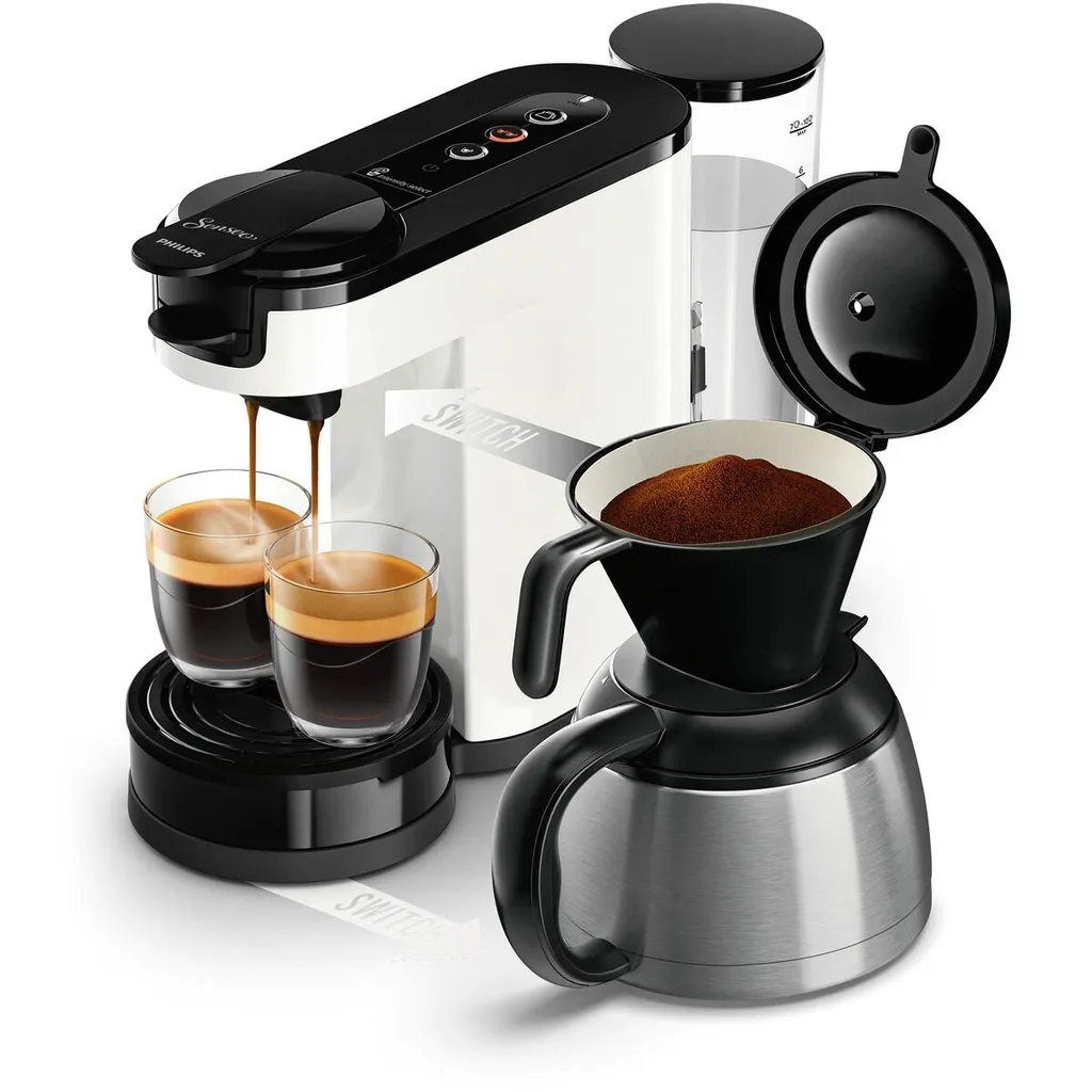 Kaffeemaschine 2 In 1 Senseo Switch Philips HD6592/05, 2 In 1 Mit Filter Und Pod, Isolierte Verse, Crema Plus 1 Kaffeemaschine 2 In 1 Senseo Switch Philips HD6592/05, 2 In 1 Mit Filter Und Pod, Isolierte Verse, Crema Plus