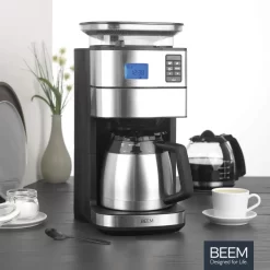 BEEM FRESH-AROMA-PERFECT II Filterkaffeemaschine Mit Mahlwerk - Thermo Kaffeemaschine Filterkaffeemaschine 10 Tassen Timer Thermoskanne Edelstahl -Küchendiscounter e3a1562484a8075fa4989a44c35bd13f