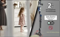 ProfiCare PC-BS 3085 A Akku Bodenstaubsauger, Eco-Cyclon-Twin-Spin Akku-Sauger Mit 25,9 V Lithium-Ionen-Akku (2200 MAh), Anthrazit-blau -Küchendiscounter e4be0d84997882c2ef2accae9664a7f0