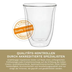 Creano Doppelwandige Gläser 250ml „DG-V“, 2er Set, Thermoglas Doppelwandig Aus Borosilikatglas, Kaffeegläser, Teegläser, Latte Gläser, Doppelwandgläser -Küchendiscounter e85207c31930001cba1fe1124834b375 1