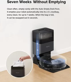 Roborock Q7 Max+ Staubsauger Roboter Mit Absaugerstation/Auto-Empty Dock Pure (2,5 L) 4200Pa Saugroboter Kehrroboter EU Schwarz -Küchendiscounter eaf6786e656a20fb750011848572a60f