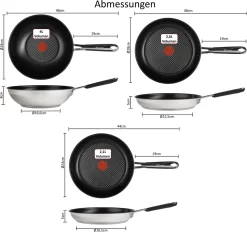 Tefal E76 Jamie Oliver Pfannenset Induktion 6 TLG Set 12,- Hohe Wokpfanne Mit Deckel 28cm, Pfanne 28 Cm + 24cm, Edelstahl 18/10 Rostfrei, Spülmaschinenfest, Antihaft-beschichtet -Küchendiscounter ec731ddceb8d01856dbd2bbff633fcf9