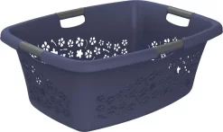 ROTHO Wäschekorb 50 L FLOWERS, Farbe:Iris Dunkelblau Ged. -Küchendiscounter ed54c3f6d6f6613d2c2b115355c9e94c