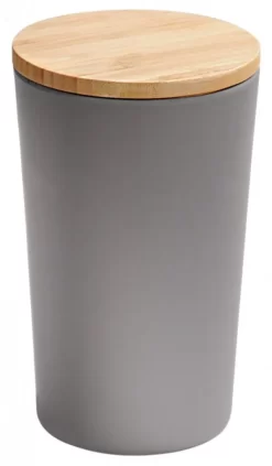 KESPER Vorratsdose, Kunststoff Mit Bambusdeckel, Grau, Ø 11,5 Cm, Höhe: 18,7 Cm, 32601 -Küchendiscounter f087bc171afe219cc8a8d639e4344dcc