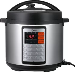 Midea 5,5 L Multikocher-Schnellkochtopf, 1000W– 14 In1 Dampfgarer, Multikocher, Reiskocher, Dampfkochtopf, Schongarer, Uvm MY-CS6019WPB Silber