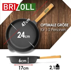 Ø24cm 62mm Hoch Gusseisenpfanne Gußeisenpfanne Mit Holzgriff Pfanne Aus Gusseisen -Küchendiscounter f64ca6342c100382e0ee526d0bc10e04