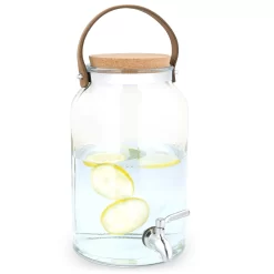 Navaris Getränkespender 5,6 Liter Aus Glas - Mit Zapfhahn Aus Edelstahl Und Kork Deckel - Wasserspender Glasbehälter Für Kalte Getränke -Küchendiscounter f6b930c6c13236d661e140bda2f31f47