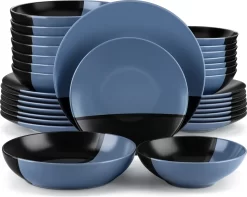 Tafelservice 8 Personen, Vancasso 32 Teiliges Accel Geschirrset Aus Steingut, Modernes Geschirr Kombiservice Set, Rund