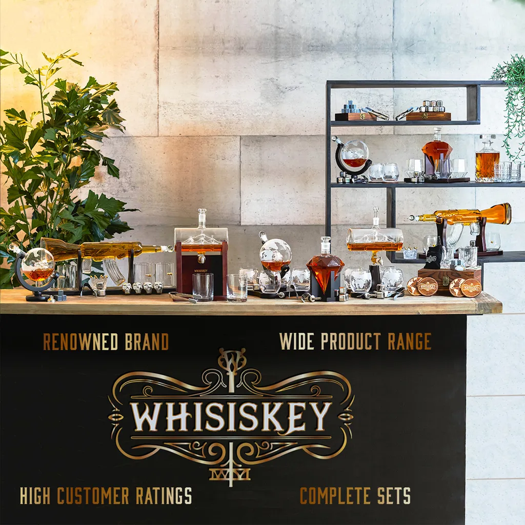 Whisiskey - Whisky Karaffe – Twisted Dekanter Set - Whiskey Karaffe Set - 1000ML - Geschenke Für Männer - Inkl. 8 Whisky Steine, Zange & 2 Whisky Gläser 7 Whisiskey - Whisky Karaffe – Twisted Dekanter Set - Whiskey Karaffe Set - 1000ML - Geschenke Für Männer - Inkl. 8 Whisky Steine, Zange & 2 Whisky Gläser – Bild 7