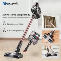 Proscenic NEU P8 PLUS Staubsauger Akku Handstaubsauger Mit LED-Lampe Kabellos 20,000 Pa Bis Zu 40 Minuten 2,200 MAh HEPA Geeignet Für Allergiker Tierhaare&Katzenstreu -Küchendiscounter fed69fc186c50576178f7329e1aef1ef